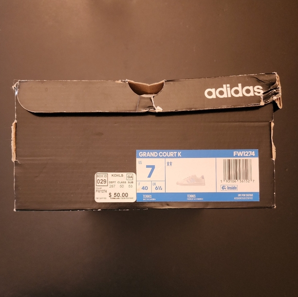 Adidas Grand Court Sneakers White w/Iridescent Stripes - Picture 9 of 9